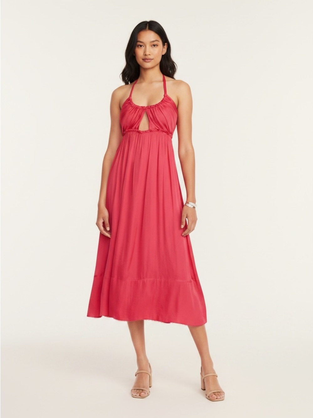 J. Crew Collection Halter Cutout Dress in Featherweight Satin!
